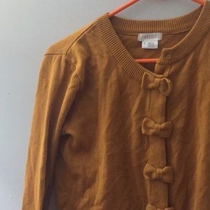 Urban outfitters mustard cardigan with bow accent